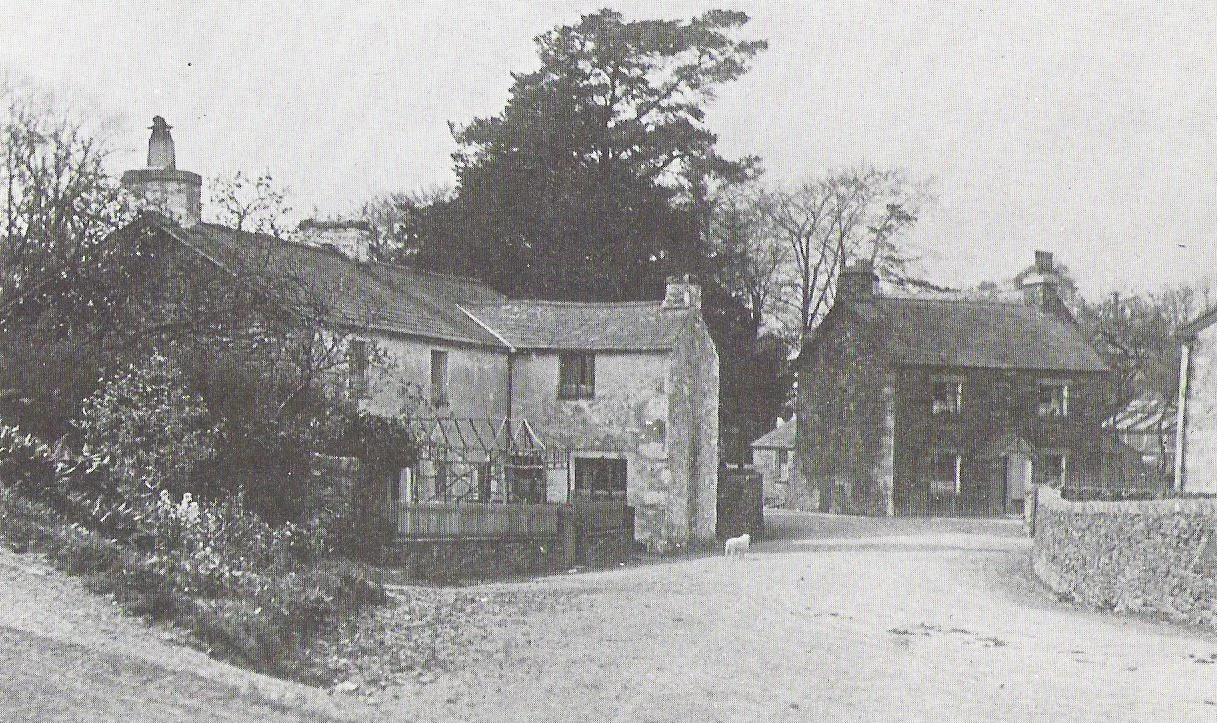 The main street and buildings of Near Sawrey.